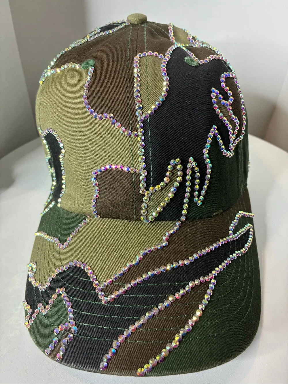 Women Custom Camouflage Rhinestone  Cap